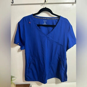 KOI Lite - Dark Blue V-Neck Short Sleeve Slim Fit Scrub Top Size XL